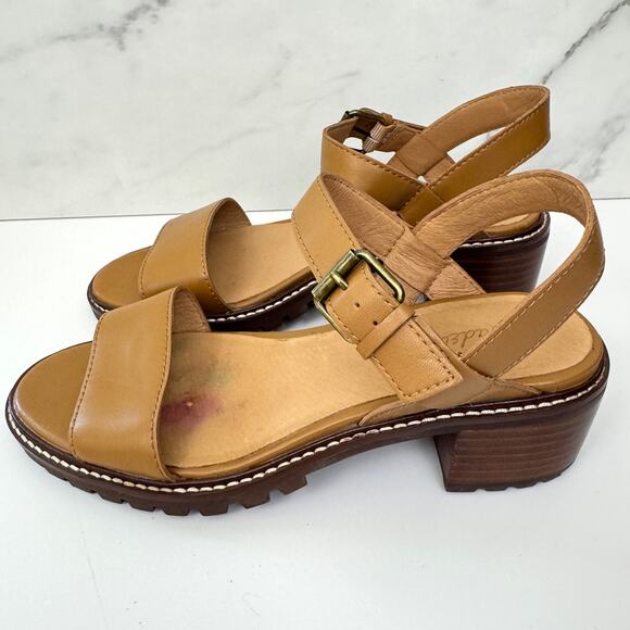 Madewell Womens The Erin Lugsole Sandal Size 8 Leather Neutral Summer Toffee - Picture 5 of 11